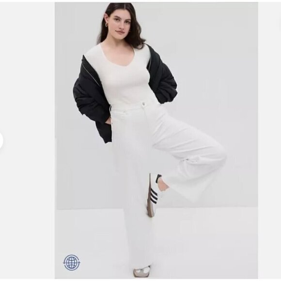 GAP White Size 14/32 TALL High Rise STRIDE Wide Leg Jeans MSRP $80 - Y2K Vibes - Picture 4 of 6